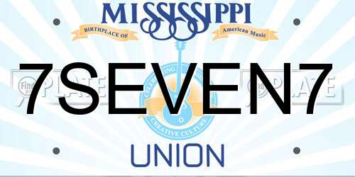7SEVEN7 Mississippi License Plate