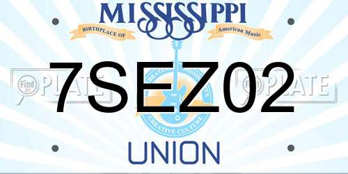 7SEZ02 Mississippi License Plate