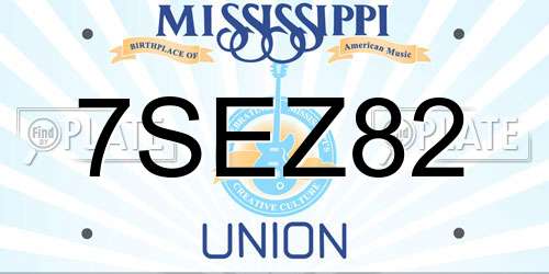 7SEZ82 Mississippi License Plate