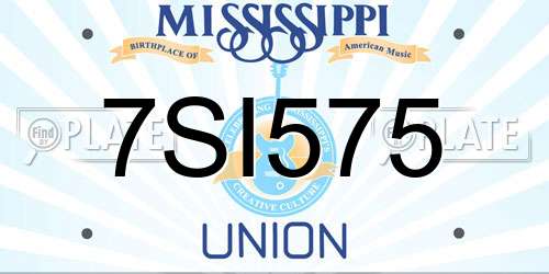 7SI575 Mississippi License Plate