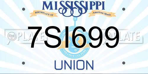 7SI699 Mississippi License Plate