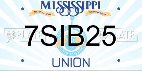 7SIB25 Mississippi License Plate