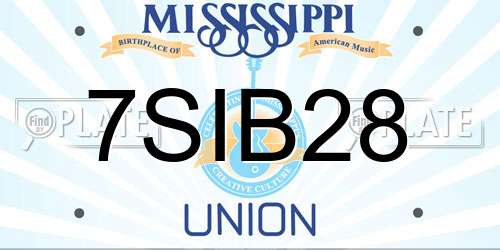 7SIB28 Mississippi License Plate