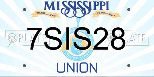 7SIS28 Mississippi License Plate