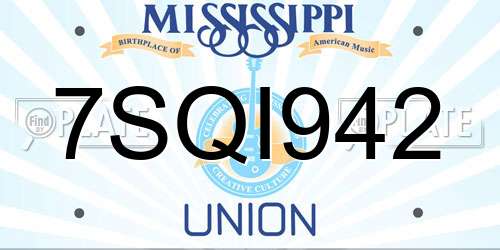 7SQI942 Mississippi License Plate