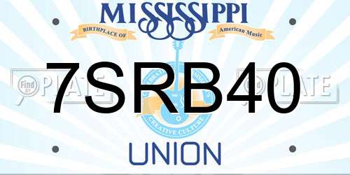 7SRB40 Mississippi License Plate