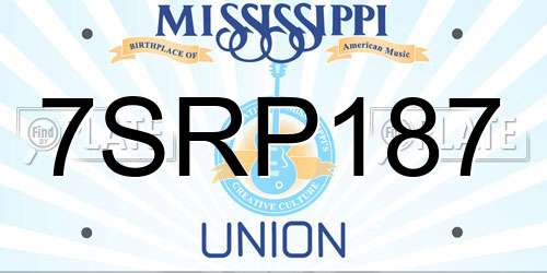 7SRP187 Mississippi License Plate