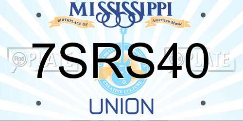 7SRS40 Mississippi License Plate