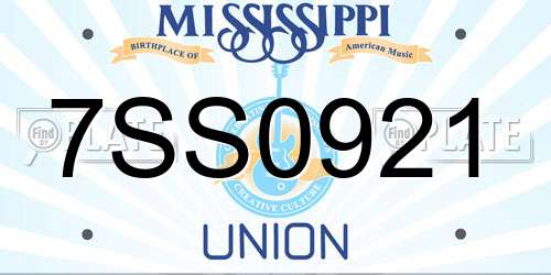 7SS0921 Mississippi License Plate