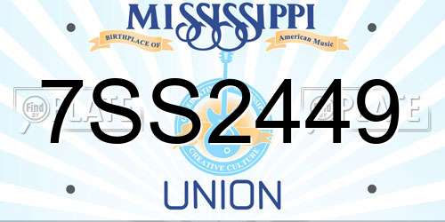 7SS2449 Mississippi License Plate