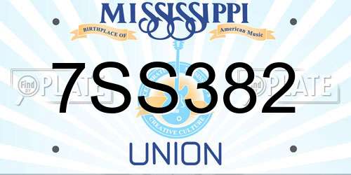 7SS382 Mississippi License Plate