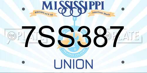 7SS387 Mississippi License Plate
