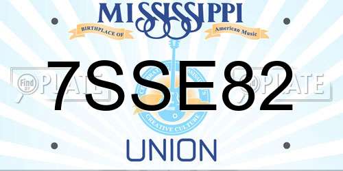 7SSE82 Mississippi License Plate
