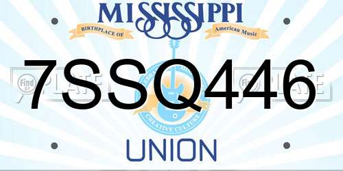 7SSQ446 Mississippi License Plate