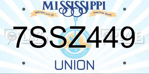 7SSZ449 Mississippi License Plate