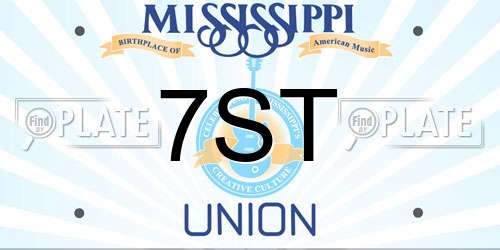 7ST Mississippi License Plate