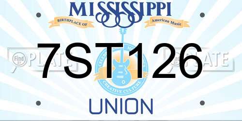 7ST126 Mississippi License Plate
