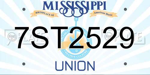 7ST2529 Mississippi License Plate
