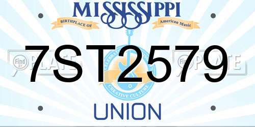 7ST2579 Mississippi License Plate