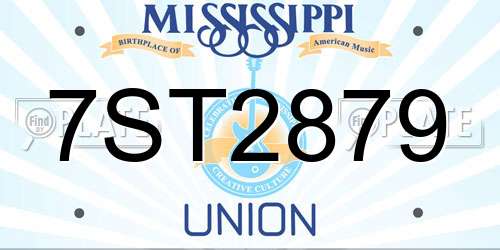 7ST2879 Mississippi License Plate