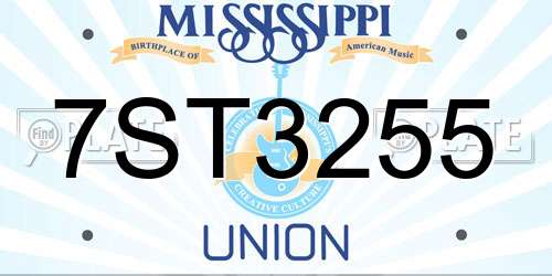 7ST3255 Mississippi License Plate