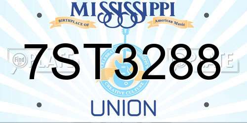 7ST3288 Mississippi License Plate