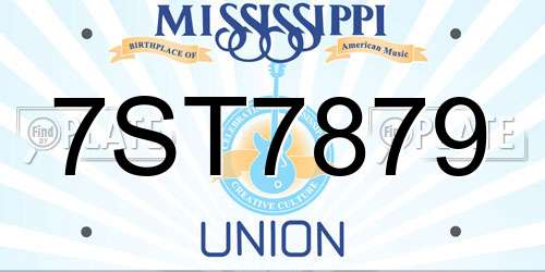 7ST7879 Mississippi License Plate