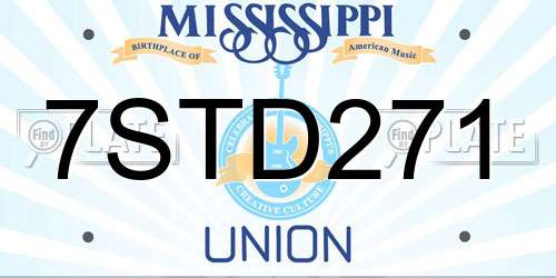 7STD271 Mississippi License Plate