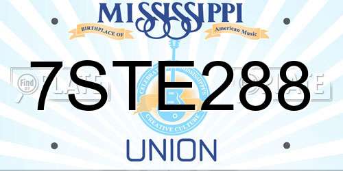 7STE288 Mississippi License Plate