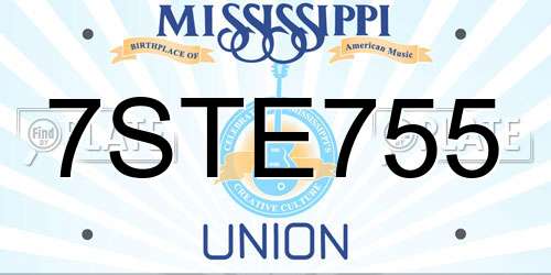 7STE755 Mississippi License Plate