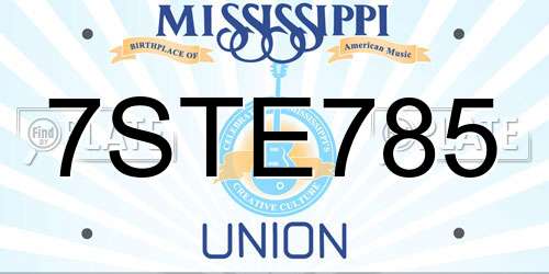7STE785 Mississippi License Plate