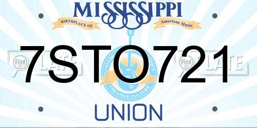 7STO721 Mississippi License Plate