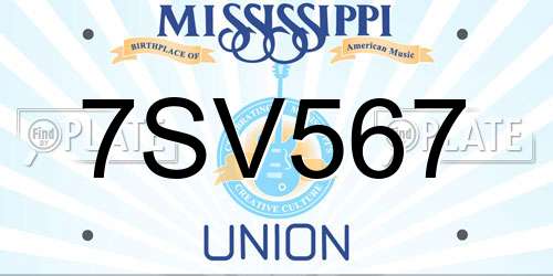7SV567 Mississippi License Plate