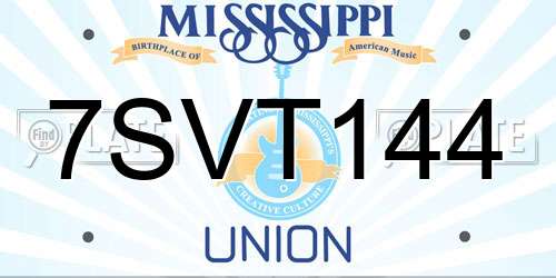 7SVT144 Mississippi License Plate