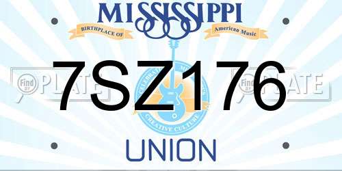 7SZ176 Mississippi License Plate