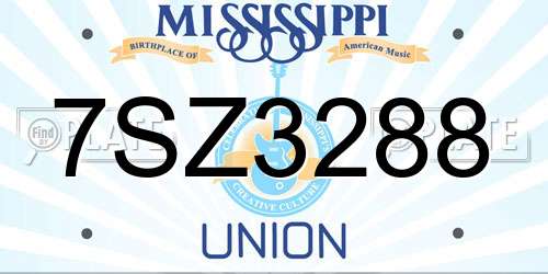 7SZ3288 Mississippi License Plate