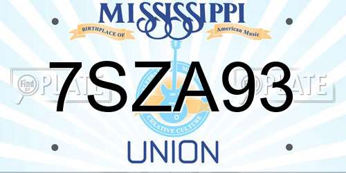 7SZA93 Mississippi License Plate