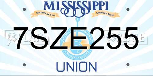 7SZE255 Mississippi License Plate