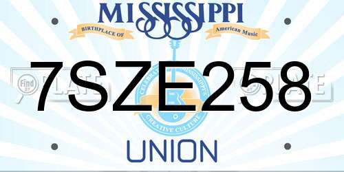 7SZE258 Mississippi License Plate