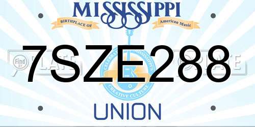 7SZE288 Mississippi License Plate