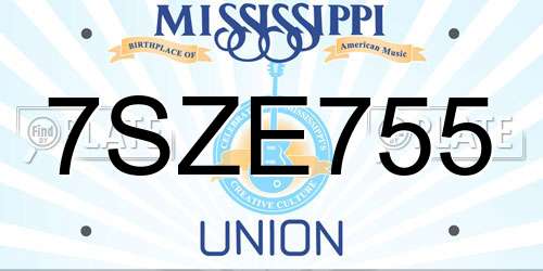 7SZE755 Mississippi License Plate