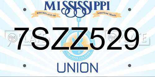 7SZZ529 Mississippi License Plate