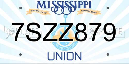 7SZZ879 Mississippi License Plate