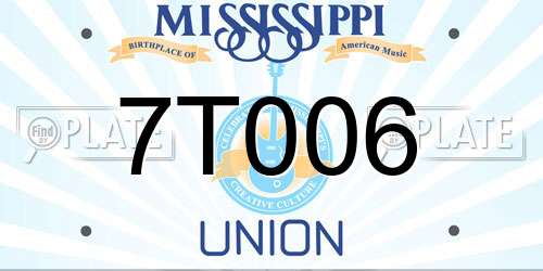 7T006 Mississippi License Plate