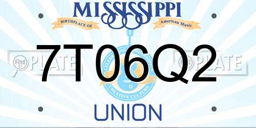 7T06Q2 Mississippi License Plate