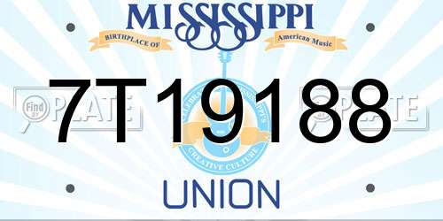 7T19188 Mississippi License Plate