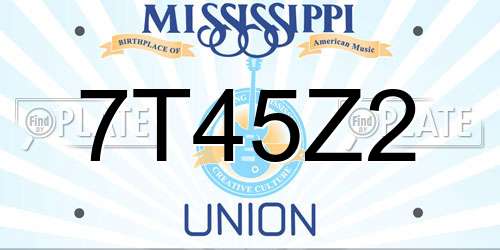 7T45Z2 Mississippi License Plate