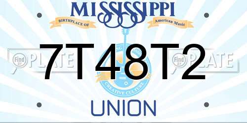 7T48T2 Mississippi License Plate