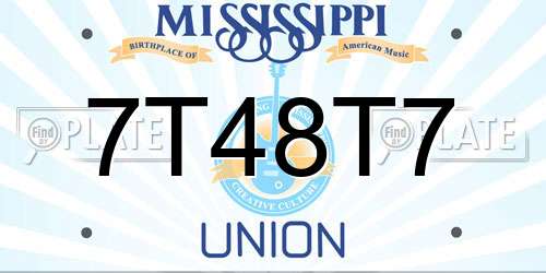 7T48T7 Mississippi License Plate