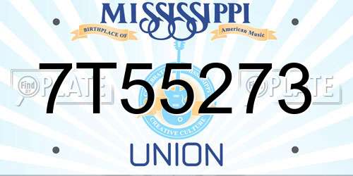 7T55273 Mississippi License Plate